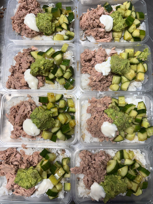 XL Teriyaki Tuna, Avo and Salad on Rice
